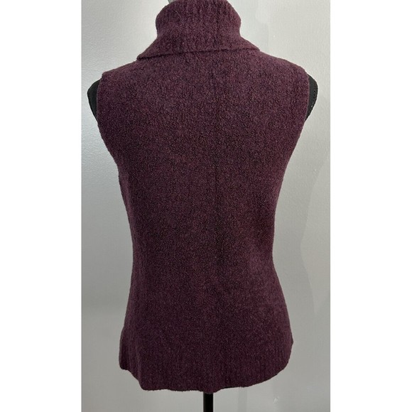 Field Manor Womens XL Vintage Purple Sweater Vest Sleeveless Knit Turtleneck - Picture 3 of 5